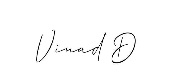 Use a signature maker to create a handwritten signature online. With this signature software, you can design (Allison_Script) your own signature for name Vinad D. Vinad D signature style 2 images and pictures png