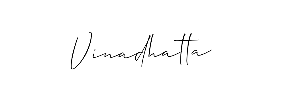 The best way (Allison_Script) to make a short signature is to pick only two or three words in your name. The name Vinadhatta include a total of six letters. For converting this name. Vinadhatta signature style 2 images and pictures png