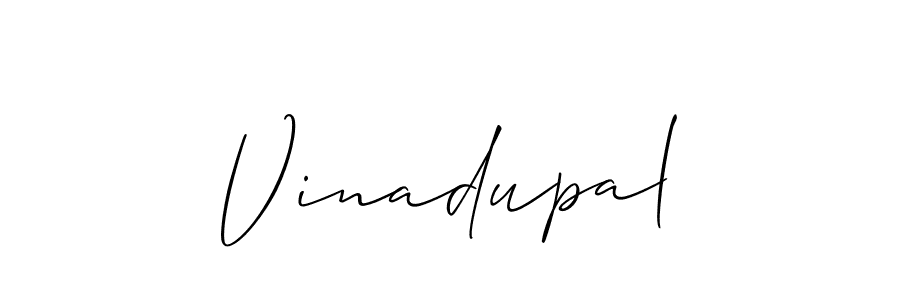 Design your own signature with our free online signature maker. With this signature software, you can create a handwritten (Allison_Script) signature for name Vinadupal. Vinadupal signature style 2 images and pictures png