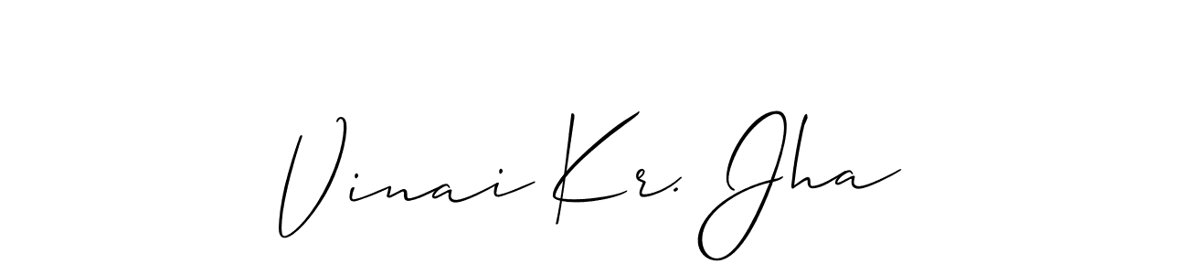 How to make Vinai Kr. Jha name signature. Use Allison_Script style for creating short signs online. This is the latest handwritten sign. Vinai Kr. Jha signature style 2 images and pictures png