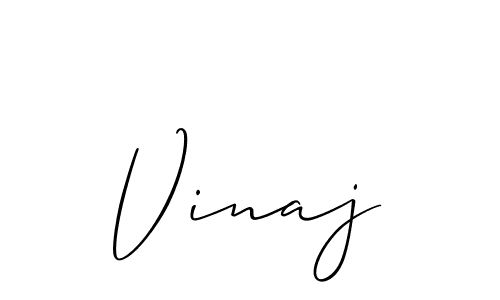Design your own signature with our free online signature maker. With this signature software, you can create a handwritten (Allison_Script) signature for name Vinaj. Vinaj signature style 2 images and pictures png