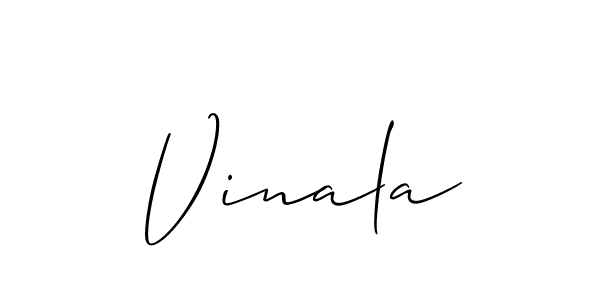 It looks lik you need a new signature style for name Vinala. Design unique handwritten (Allison_Script) signature with our free signature maker in just a few clicks. Vinala signature style 2 images and pictures png