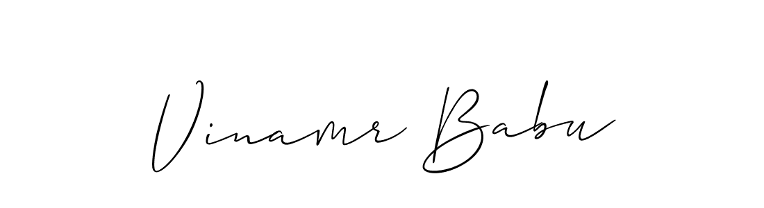 This is the best signature style for the Vinamr Babu name. Also you like these signature font (Allison_Script). Mix name signature. Vinamr Babu signature style 2 images and pictures png