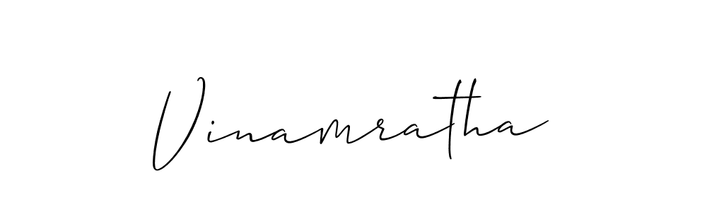 Create a beautiful signature design for name Vinamratha. With this signature (Allison_Script) fonts, you can make a handwritten signature for free. Vinamratha signature style 2 images and pictures png