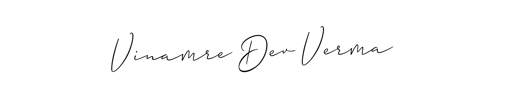 Also we have Vinamre Dev Verma name is the best signature style. Create professional handwritten signature collection using Allison_Script autograph style. Vinamre Dev Verma signature style 2 images and pictures png