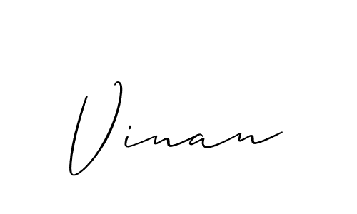 Create a beautiful signature design for name Vinan. With this signature (Allison_Script) fonts, you can make a handwritten signature for free. Vinan signature style 2 images and pictures png