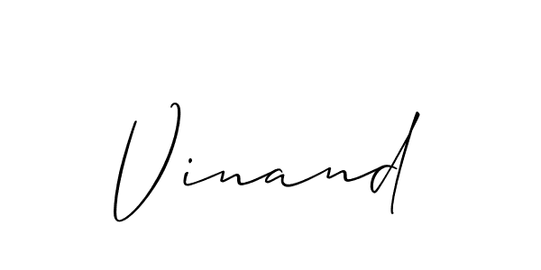 Allison_Script is a professional signature style that is perfect for those who want to add a touch of class to their signature. It is also a great choice for those who want to make their signature more unique. Get Vinand name to fancy signature for free. Vinand signature style 2 images and pictures png