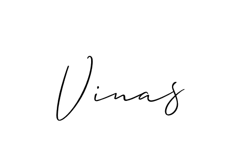 Make a beautiful signature design for name Vinas. With this signature (Allison_Script) style, you can create a handwritten signature for free. Vinas signature style 2 images and pictures png