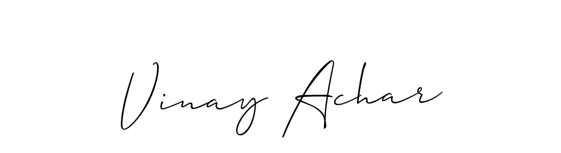 It looks lik you need a new signature style for name Vinay Achar. Design unique handwritten (Allison_Script) signature with our free signature maker in just a few clicks. Vinay Achar signature style 2 images and pictures png