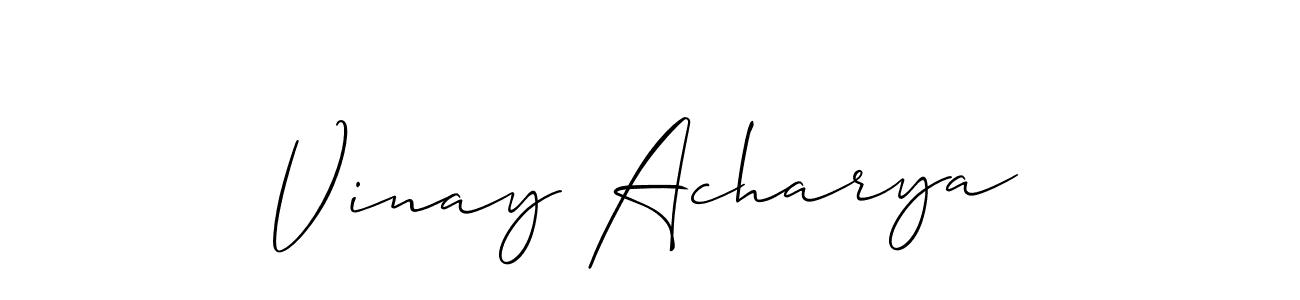 You should practise on your own different ways (Allison_Script) to write your name (Vinay Acharya) in signature. don't let someone else do it for you. Vinay Acharya signature style 2 images and pictures png