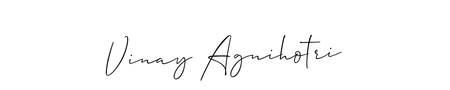 How to make Vinay Agnihotri name signature. Use Allison_Script style for creating short signs online. This is the latest handwritten sign. Vinay Agnihotri signature style 2 images and pictures png