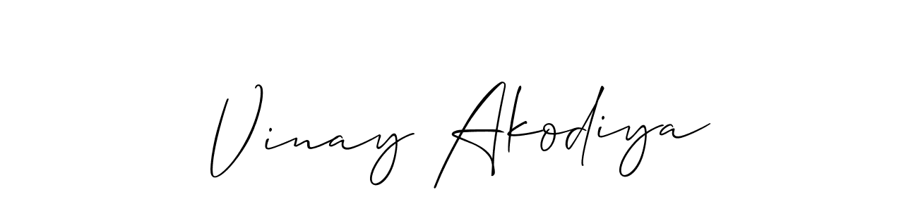 Design your own signature with our free online signature maker. With this signature software, you can create a handwritten (Allison_Script) signature for name Vinay Akodiya. Vinay Akodiya signature style 2 images and pictures png
