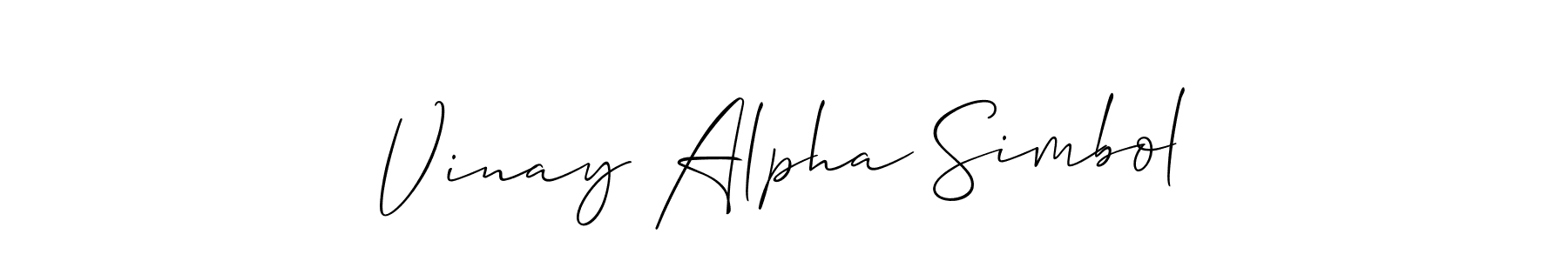 Similarly Allison_Script is the best handwritten signature design. Signature creator online .You can use it as an online autograph creator for name Vinay Alpha Simbol. Vinay Alpha Simbol signature style 2 images and pictures png