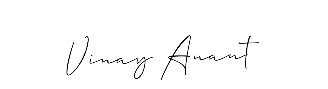 if you are searching for the best signature style for your name Vinay Anant. so please give up your signature search. here we have designed multiple signature styles  using Allison_Script. Vinay Anant signature style 2 images and pictures png