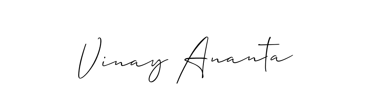 Make a short Vinay Ananta signature style. Manage your documents anywhere anytime using Allison_Script. Create and add eSignatures, submit forms, share and send files easily. Vinay Ananta signature style 2 images and pictures png