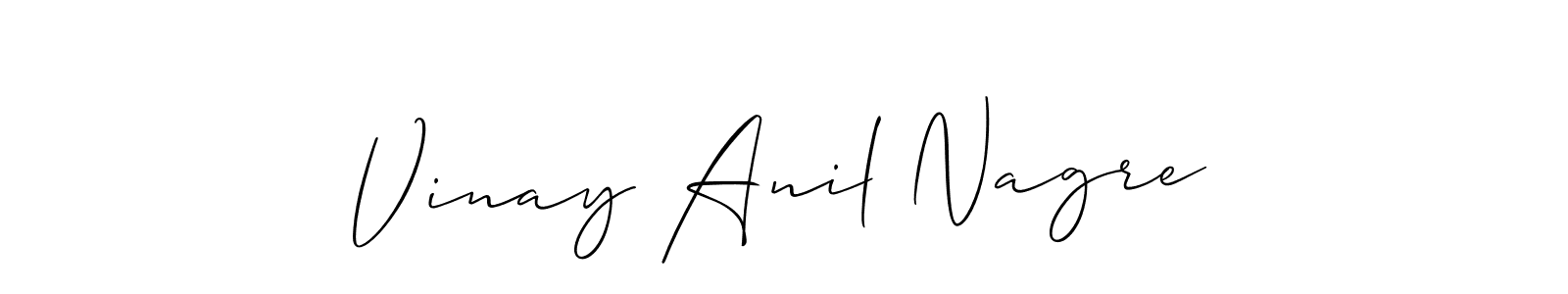 Also we have Vinay Anil Nagre name is the best signature style. Create professional handwritten signature collection using Allison_Script autograph style. Vinay Anil Nagre signature style 2 images and pictures png