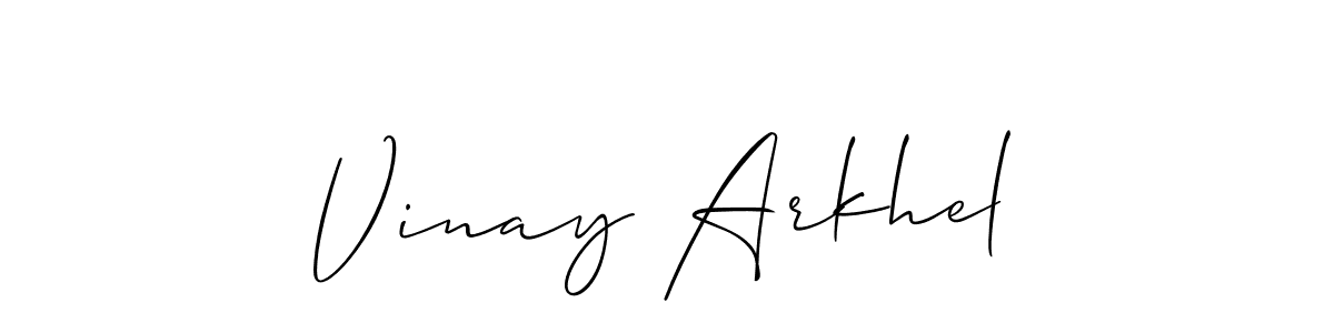 Also we have Vinay Arkhel name is the best signature style. Create professional handwritten signature collection using Allison_Script autograph style. Vinay Arkhel signature style 2 images and pictures png