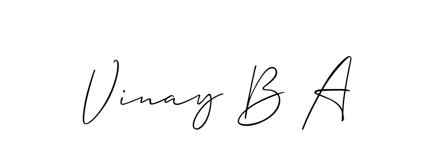 Allison_Script is a professional signature style that is perfect for those who want to add a touch of class to their signature. It is also a great choice for those who want to make their signature more unique. Get Vinay B A name to fancy signature for free. Vinay B A signature style 2 images and pictures png