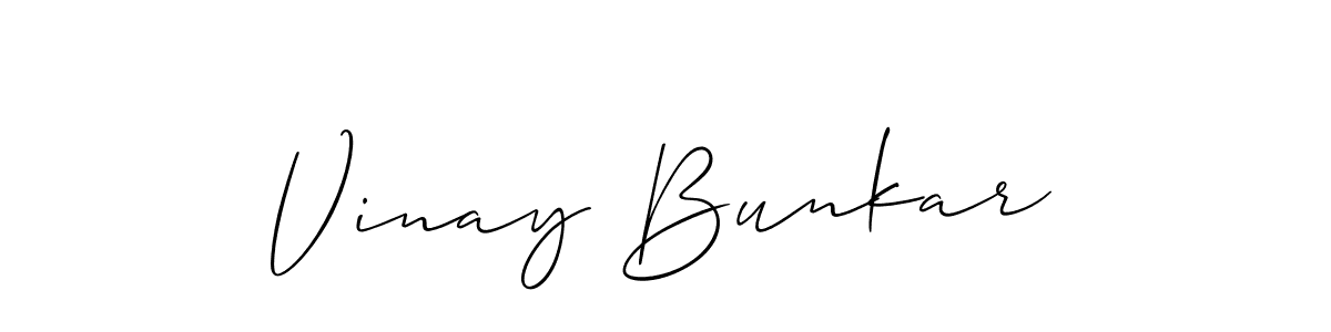 Design your own signature with our free online signature maker. With this signature software, you can create a handwritten (Allison_Script) signature for name Vinay Bunkar. Vinay Bunkar signature style 2 images and pictures png