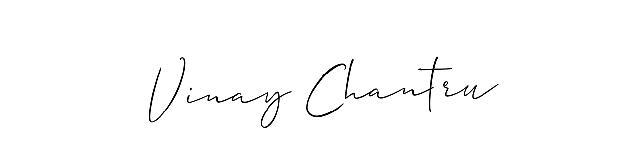 Make a beautiful signature design for name Vinay Chantru. With this signature (Allison_Script) style, you can create a handwritten signature for free. Vinay Chantru signature style 2 images and pictures png