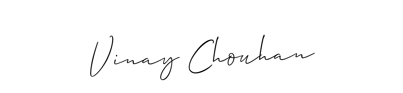 The best way (Allison_Script) to make a short signature is to pick only two or three words in your name. The name Vinay Chouhan include a total of six letters. For converting this name. Vinay Chouhan signature style 2 images and pictures png