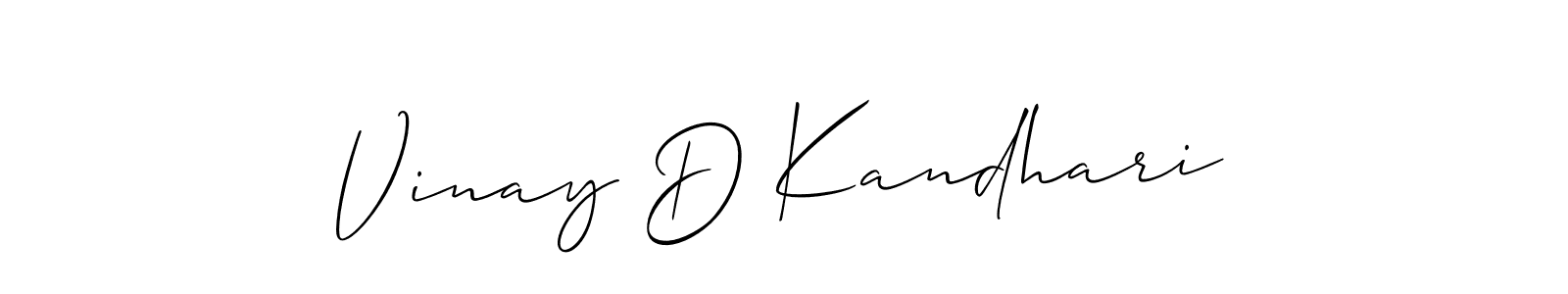 It looks lik you need a new signature style for name Vinay D Kandhari. Design unique handwritten (Allison_Script) signature with our free signature maker in just a few clicks. Vinay D Kandhari signature style 2 images and pictures png