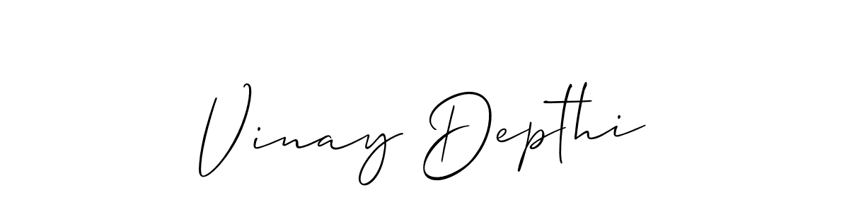 You can use this online signature creator to create a handwritten signature for the name Vinay Depthi. This is the best online autograph maker. Vinay Depthi signature style 2 images and pictures png