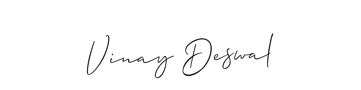 Make a beautiful signature design for name Vinay Deswal. With this signature (Allison_Script) style, you can create a handwritten signature for free. Vinay Deswal signature style 2 images and pictures png