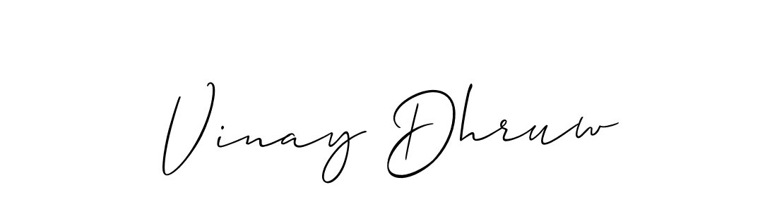 How to make Vinay Dhruw name signature. Use Allison_Script style for creating short signs online. This is the latest handwritten sign. Vinay Dhruw signature style 2 images and pictures png