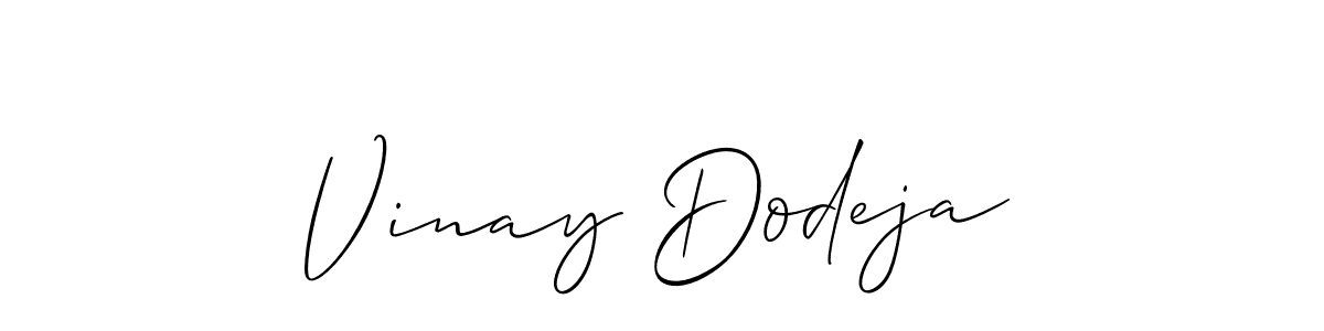 Use a signature maker to create a handwritten signature online. With this signature software, you can design (Allison_Script) your own signature for name Vinay Dodeja. Vinay Dodeja signature style 2 images and pictures png