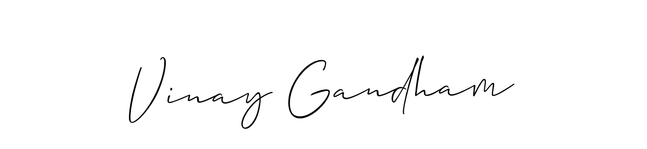 Design your own signature with our free online signature maker. With this signature software, you can create a handwritten (Allison_Script) signature for name Vinay Gandham. Vinay Gandham signature style 2 images and pictures png