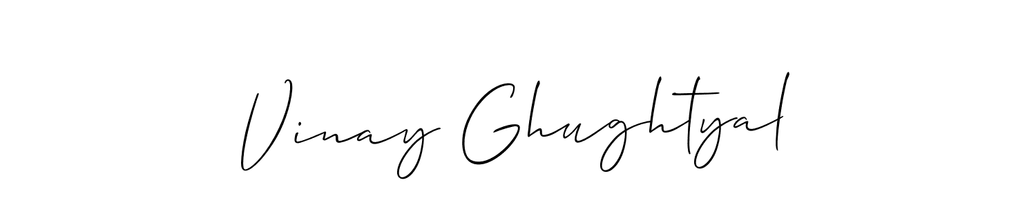 Vinay Ghughtyal stylish signature style. Best Handwritten Sign (Allison_Script) for my name. Handwritten Signature Collection Ideas for my name Vinay Ghughtyal. Vinay Ghughtyal signature style 2 images and pictures png