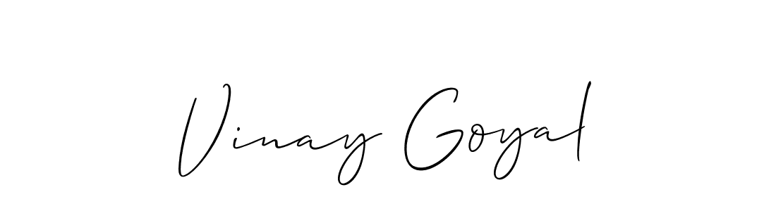 It looks lik you need a new signature style for name Vinay Goyal. Design unique handwritten (Allison_Script) signature with our free signature maker in just a few clicks. Vinay Goyal signature style 2 images and pictures png