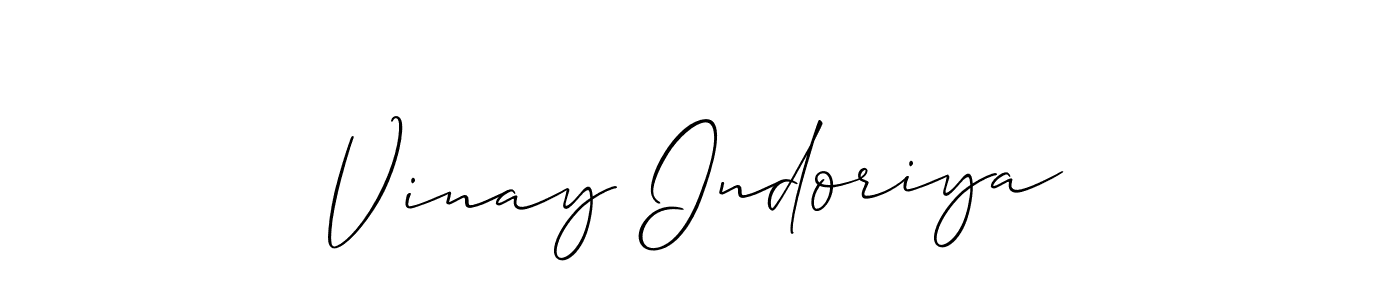 Also we have Vinay Indoriya name is the best signature style. Create professional handwritten signature collection using Allison_Script autograph style. Vinay Indoriya signature style 2 images and pictures png