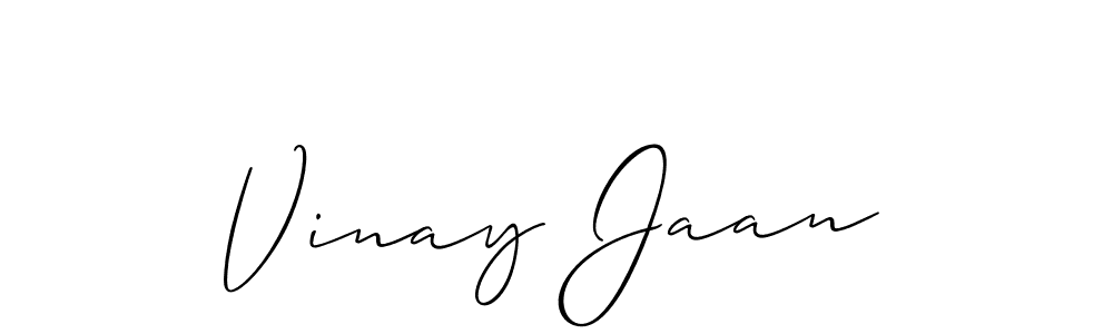 Allison_Script is a professional signature style that is perfect for those who want to add a touch of class to their signature. It is also a great choice for those who want to make their signature more unique. Get Vinay Jaan name to fancy signature for free. Vinay Jaan signature style 2 images and pictures png