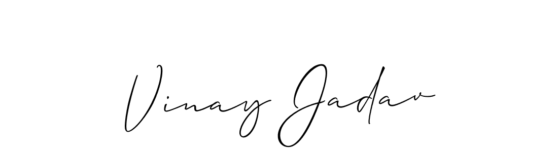 Use a signature maker to create a handwritten signature online. With this signature software, you can design (Allison_Script) your own signature for name Vinay Jadav. Vinay Jadav signature style 2 images and pictures png