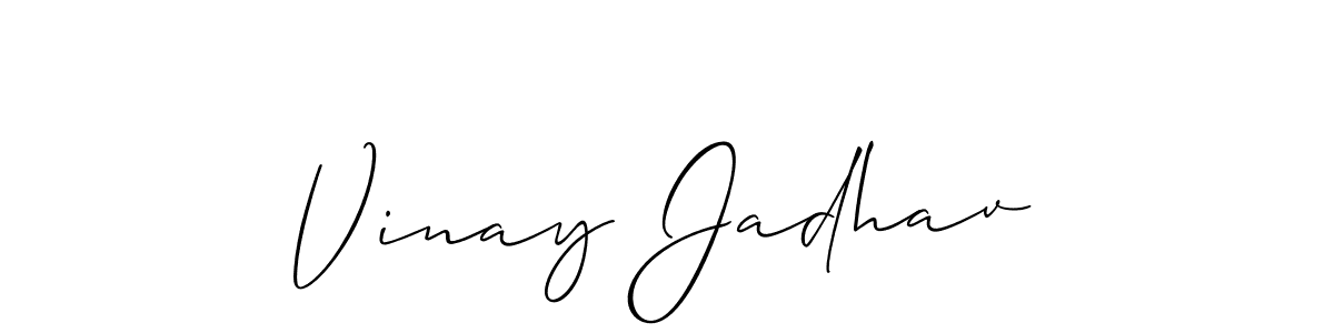 Also we have Vinay Jadhav name is the best signature style. Create professional handwritten signature collection using Allison_Script autograph style. Vinay Jadhav signature style 2 images and pictures png