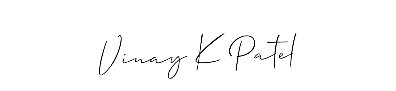 Make a short Vinay K Patel signature style. Manage your documents anywhere anytime using Allison_Script. Create and add eSignatures, submit forms, share and send files easily. Vinay K Patel signature style 2 images and pictures png