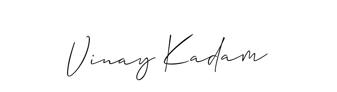 Make a beautiful signature design for name Vinay Kadam. With this signature (Allison_Script) style, you can create a handwritten signature for free. Vinay Kadam signature style 2 images and pictures png