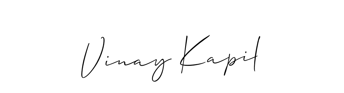 Use a signature maker to create a handwritten signature online. With this signature software, you can design (Allison_Script) your own signature for name Vinay Kapil. Vinay Kapil signature style 2 images and pictures png