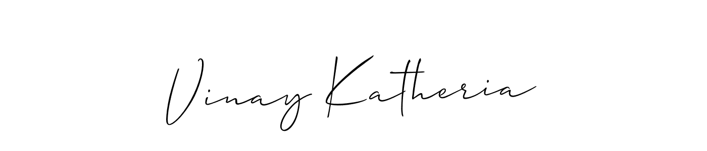 Also we have Vinay Katheria name is the best signature style. Create professional handwritten signature collection using Allison_Script autograph style. Vinay Katheria signature style 2 images and pictures png