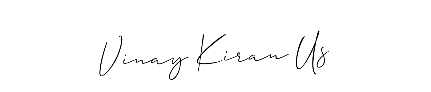 Use a signature maker to create a handwritten signature online. With this signature software, you can design (Allison_Script) your own signature for name Vinay Kiran Us. Vinay Kiran Us signature style 2 images and pictures png