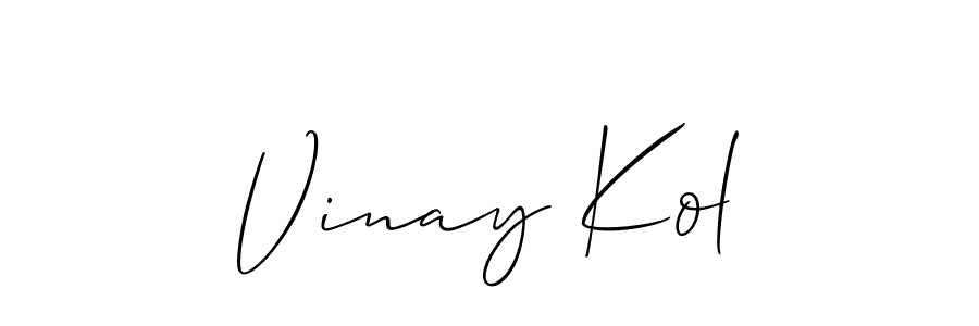 Also You can easily find your signature by using the search form. We will create Vinay Kol name handwritten signature images for you free of cost using Allison_Script sign style. Vinay Kol signature style 2 images and pictures png