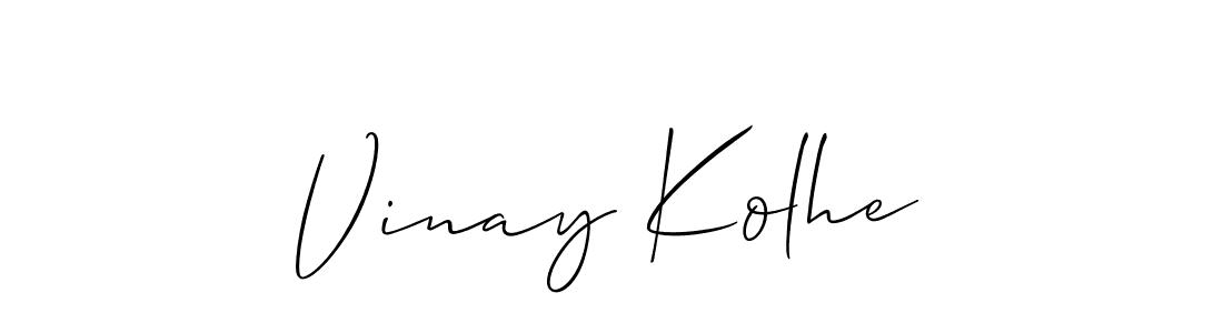 if you are searching for the best signature style for your name Vinay Kolhe. so please give up your signature search. here we have designed multiple signature styles  using Allison_Script. Vinay Kolhe signature style 2 images and pictures png