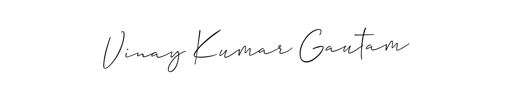 How to make Vinay Kumar Gautam signature? Allison_Script is a professional autograph style. Create handwritten signature for Vinay Kumar Gautam name. Vinay Kumar Gautam signature style 2 images and pictures png