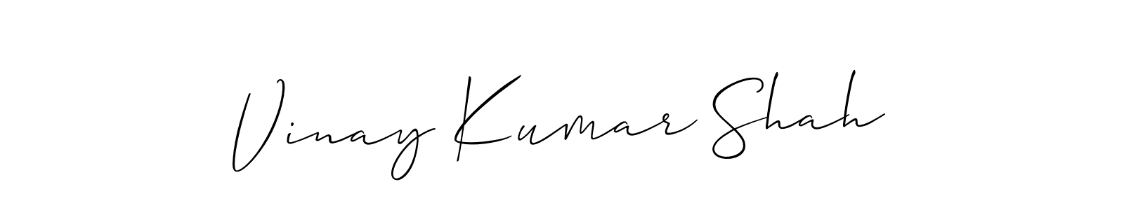 Allison_Script is a professional signature style that is perfect for those who want to add a touch of class to their signature. It is also a great choice for those who want to make their signature more unique. Get Vinay Kumar Shah name to fancy signature for free. Vinay Kumar Shah signature style 2 images and pictures png