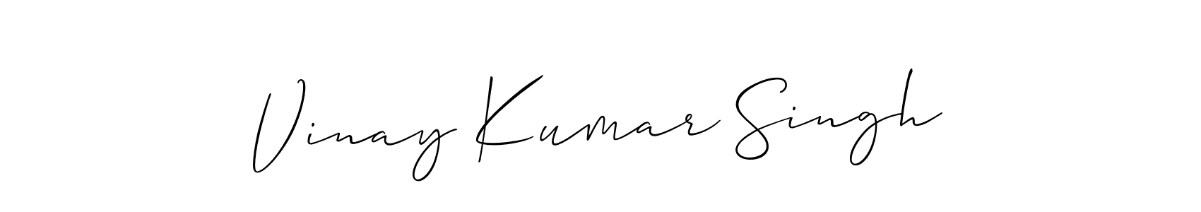 Also You can easily find your signature by using the search form. We will create Vinay Kumar Singh name handwritten signature images for you free of cost using Allison_Script sign style. Vinay Kumar Singh signature style 2 images and pictures png