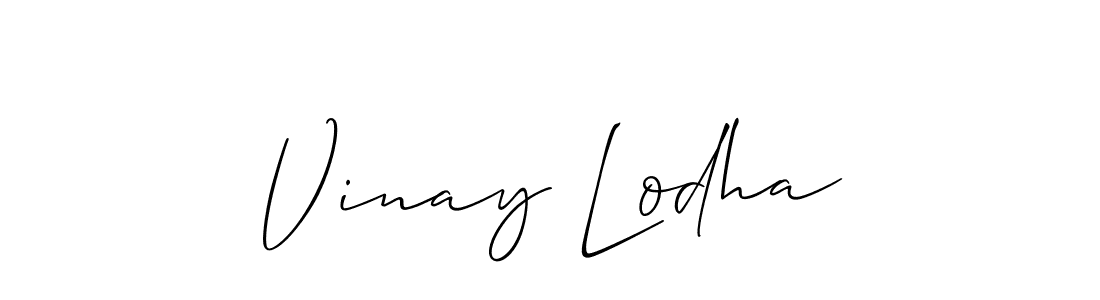 The best way (Allison_Script) to make a short signature is to pick only two or three words in your name. The name Vinay Lodha include a total of six letters. For converting this name. Vinay Lodha signature style 2 images and pictures png