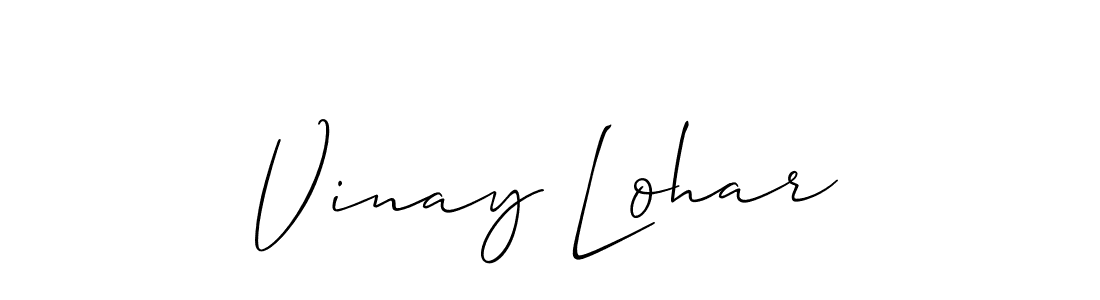 Make a beautiful signature design for name Vinay Lohar. With this signature (Allison_Script) style, you can create a handwritten signature for free. Vinay Lohar signature style 2 images and pictures png