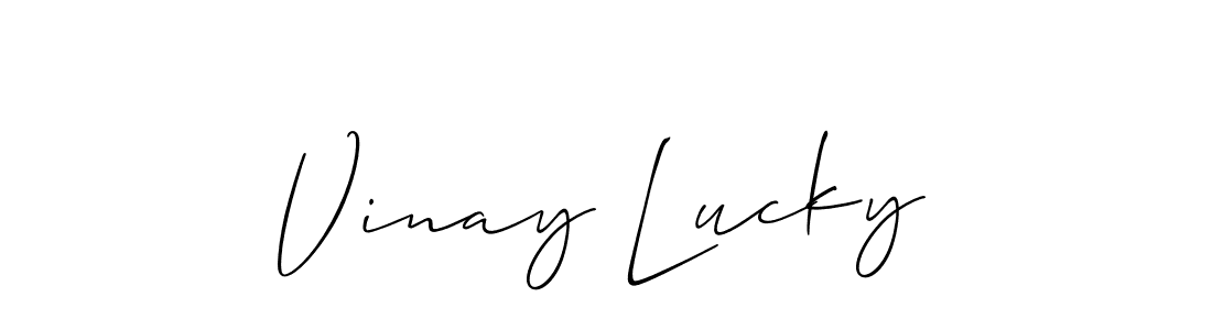 Design your own signature with our free online signature maker. With this signature software, you can create a handwritten (Allison_Script) signature for name Vinay Lucky. Vinay Lucky signature style 2 images and pictures png